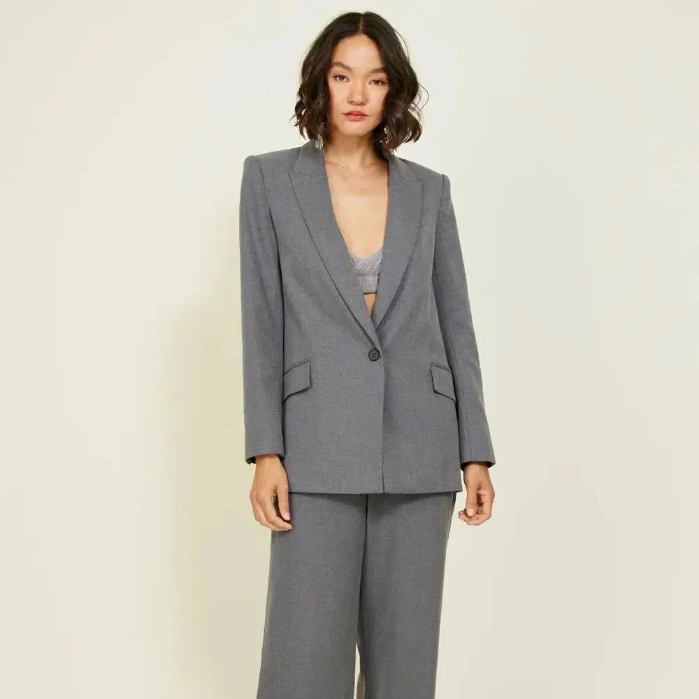 Line & Dot Gray Women's Blazer